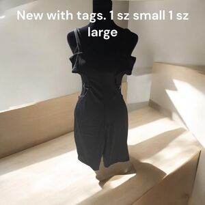 Sleek Black Cut-Out Shorts Jumper - New with Tags, Sizes Small & Large